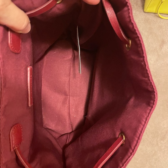 Forever 21 burgundy fabric backpack with drawstring - Picture 5 of 7